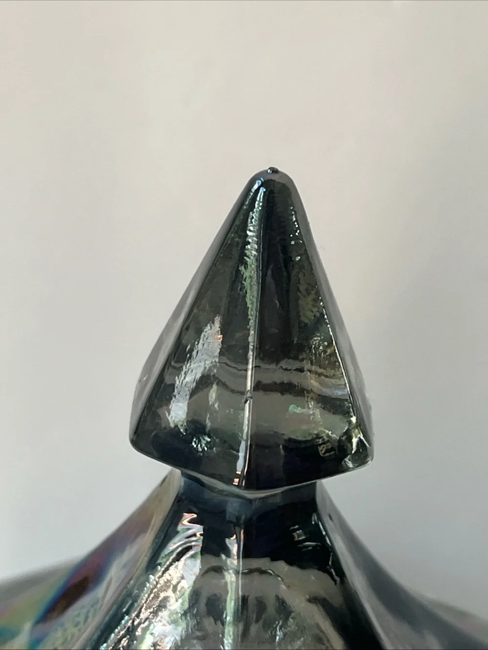 Indiana Glass Iridescent Carnival Glass Lidded Trinket Box